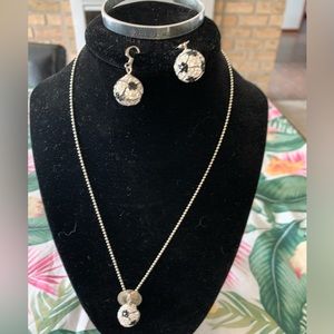 Soccer Mom charm necklace, earrings and cuff bracelet.